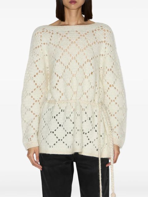 ISABEL MARANT Merida diamond-pattern pullover - Neutrals - zdjęcie produktu nr 1