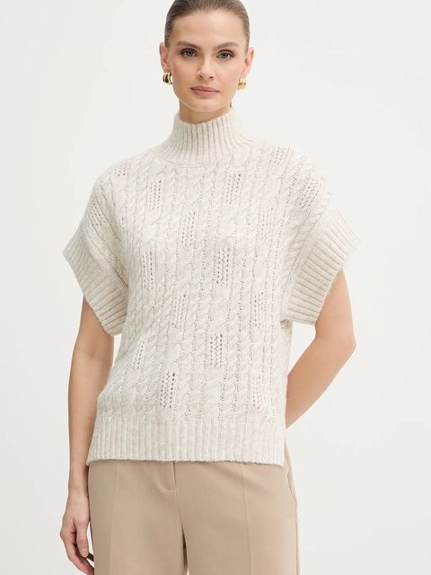 Morgan sweter damski kolor beżowy ciepły z golfem MPIKI - zdjęcie produktu nr 1