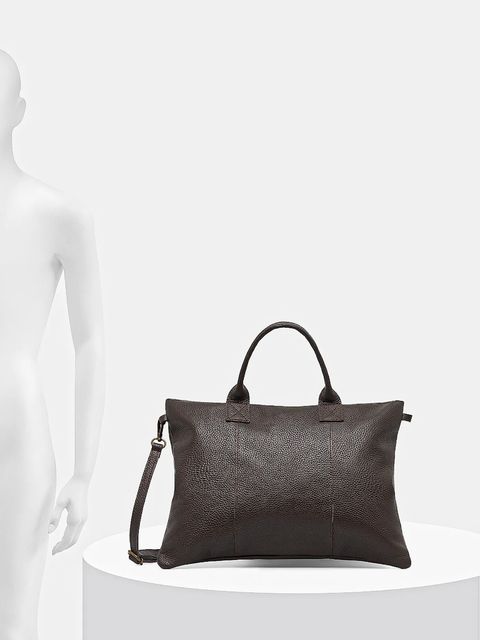 Answear.LAB torba na laptopa skórzana kolor brązowy