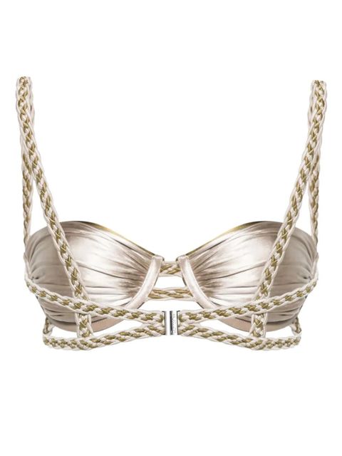 Isa Boulder braided-straps bikini top - Green - zdjęcie produktu nr 2