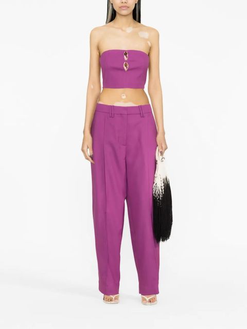 GANNI pleated straight-leg trousers - Purple