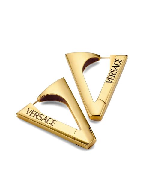 Versace triangle logo-detail earrings - Gold - zdjęcie produktu nr 2