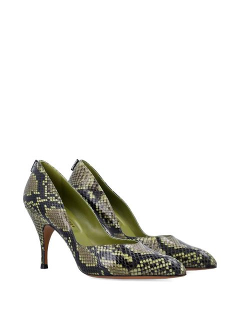 Miu Miu 85mm pointed snake-effect court shoes - Green - zdjęcie produktu nr 2