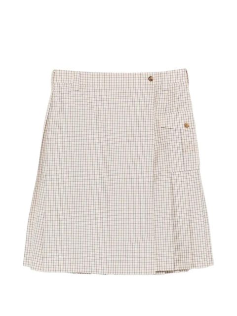 Miu Miu check-pattern midi skirt - Neutrals - zdjęcie produktu nr 1