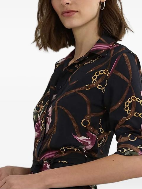 Lauren Ralph Lauren floral-print belted dress - Blue - zdjęcie produktu nr 2