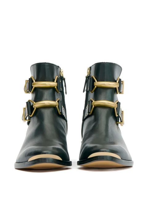 ISABEL MARANT 35mm Zalya buckle studded boots - Black