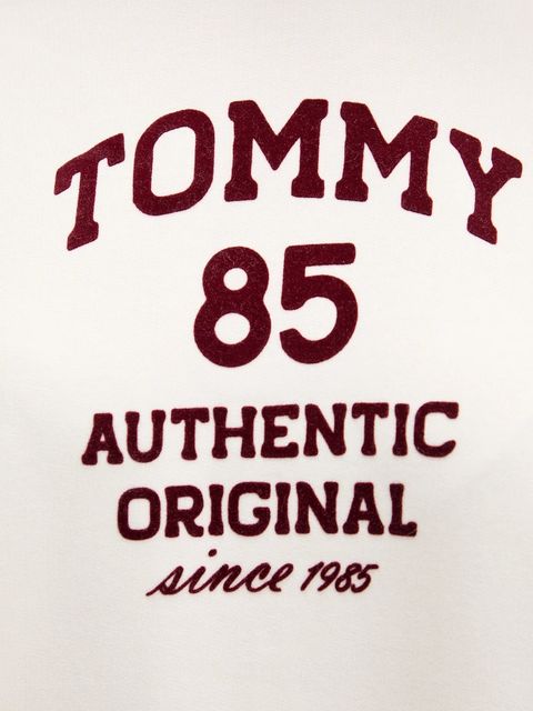Tommy Jeans bluza bawełniana damska kolor beżowy z kapturem z nadrukiem DW0DW22603