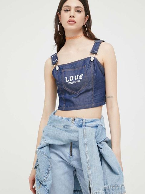 Love Moschino bluza kolor granatowy - zdjęcie produktu nr 1