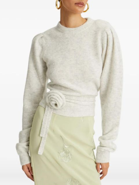 ROTATE BIRGER CHRISTENSEN rose-embellished top - Grey - zdjęcie produktu nr 2