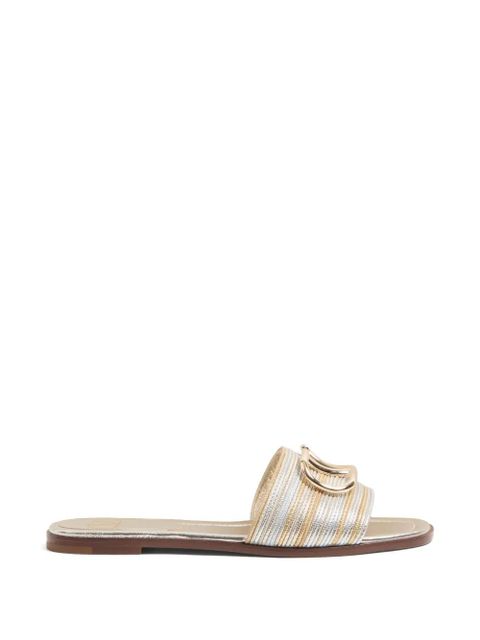 Valentino Garavani logo-plaque sandals - Silver - zdjęcie produktu nr 1