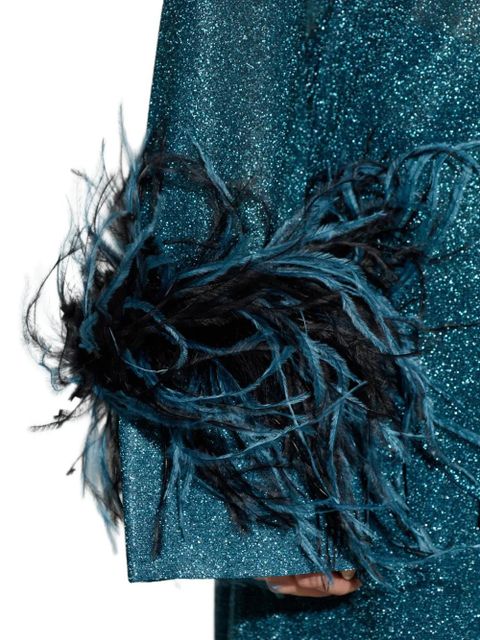 Oséree Lumière Plumage tie-fastening top - Blue