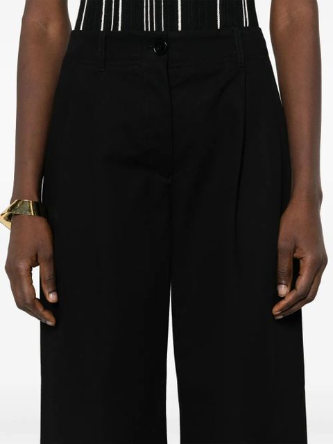 TOTEME wide-leg twill trousers - Black