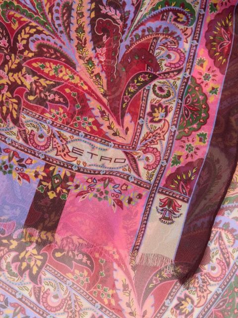 ETRO floral-motif silk scarf - Pink - zdjęcie produktu nr 2