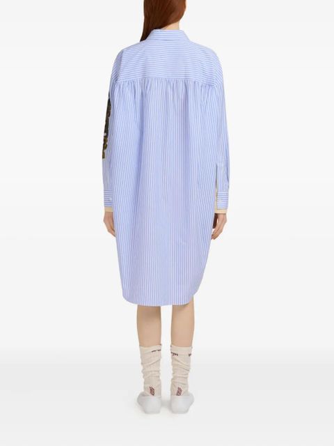Marni graphic-patches striped shirt dress - Blue