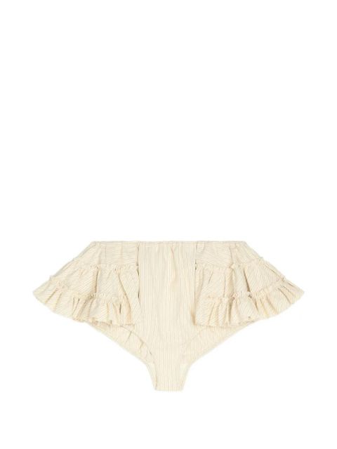 DRIES VAN NOTEN ruffled micro shorts - Neutrals - zdjęcie produktu nr 1