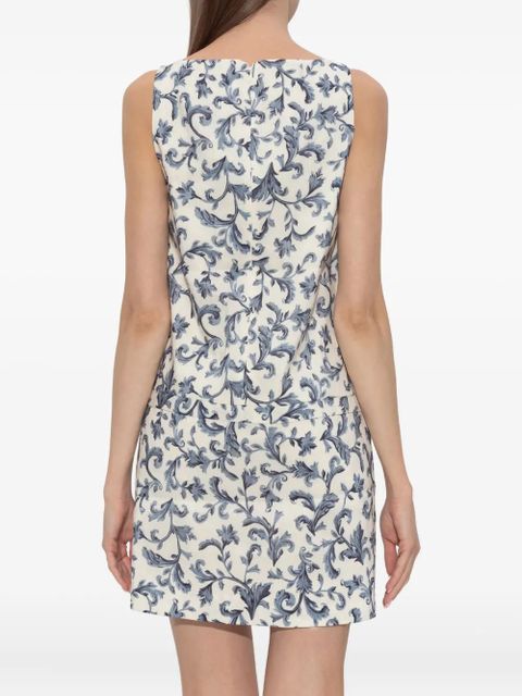 Posse Rue baroque-print mini dress - White