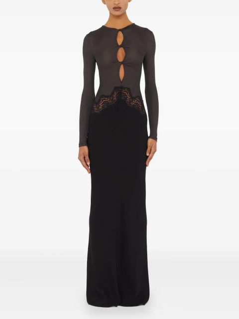 Christopher Esber Twist Verner lace long-sleeve maxi dress - Black - zdjęcie produktu nr 1