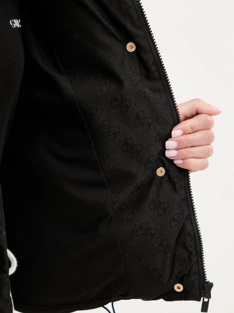 Guess kurtka 4G kolor czarny zimowa oversize V5BL07 WGLW2