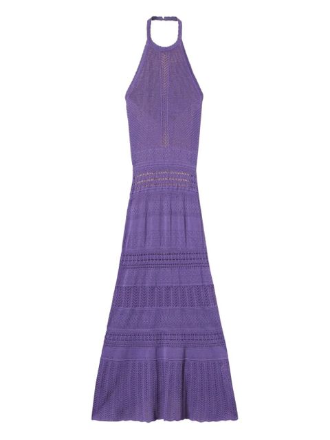 TWINSET pointelle-knit halterneck dress - Purple - zdjęcie produktu nr 1