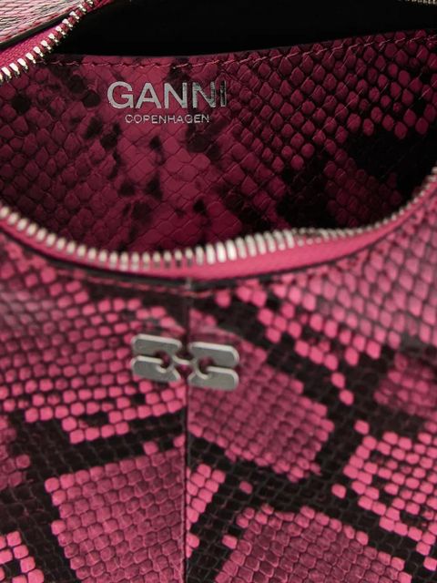 GANNI snake-print mini bag - Pink
