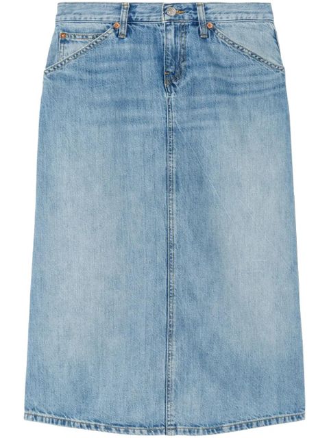 RE/DONE Low Rider midi denim skirt - Blue - zdjęcie produktu nr 1