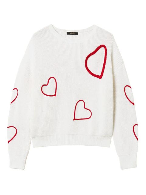 TWINSET embroidered-hearts sweater - White - zdjęcie produktu nr 1