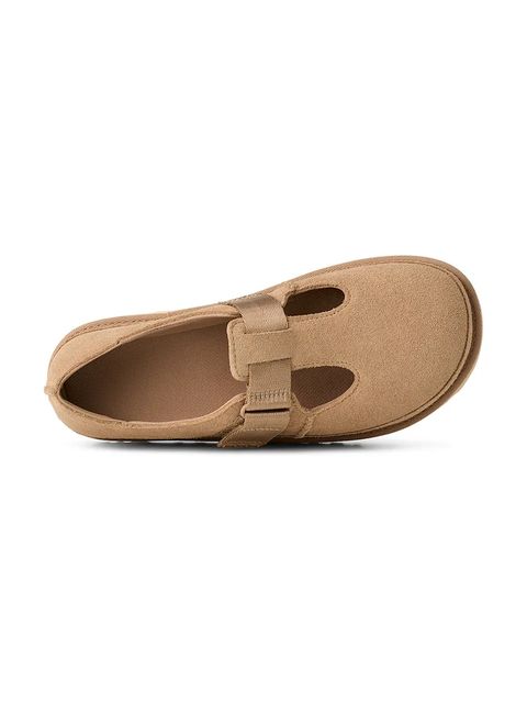 UGG półbuty zamszowe Goldenstar Mary Jane damskie kolor beżowy na platformie 1171506.SAN