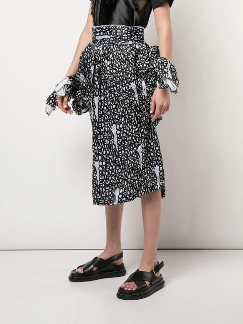 Comme Des Garçons D pattern knotted jumper-skirt - Black