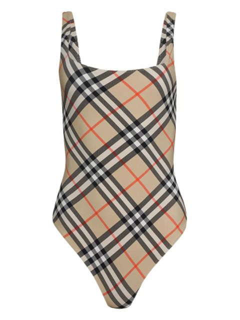 Burberry checked swimsuit - Neutrals - zdjęcie produktu nr 1