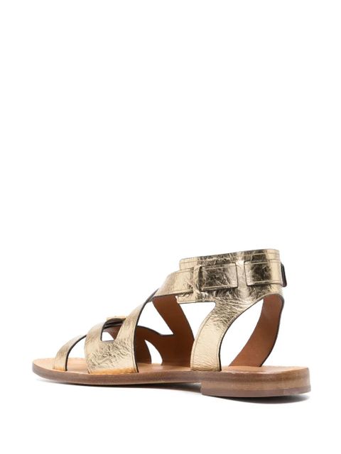 Zadig&Voltaire Cecilia Caprese crinkled-finish sandals - Gold