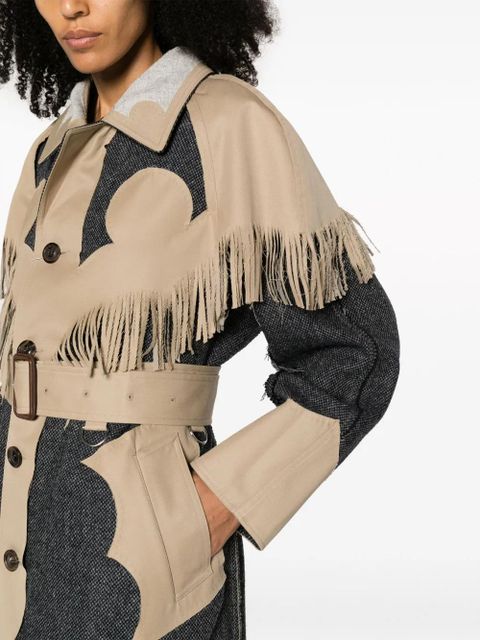 Maison Margiela fringed panelled single-breasted coat - Neutrals - zdjęcie produktu nr 2