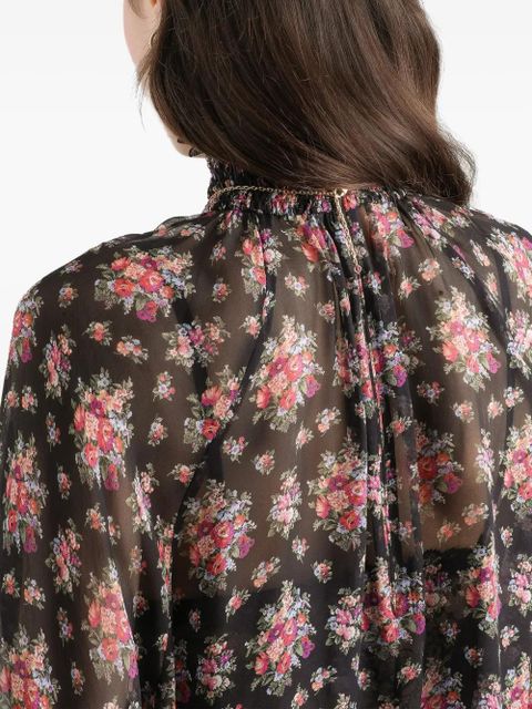 Dolce & Gabbana ruffled floral blouse - Black