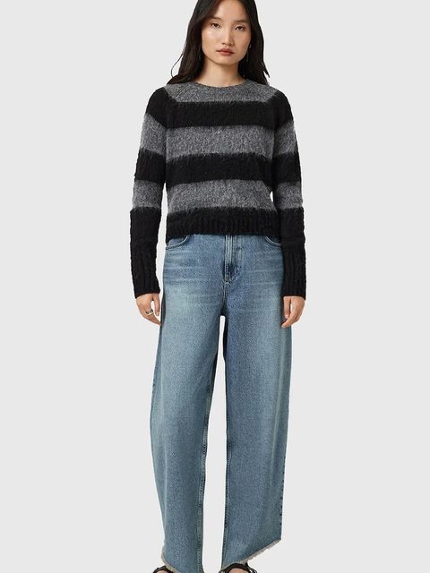 AllSaints sweter z dodatkiem wełny LOU damski kolor czarny W053KD