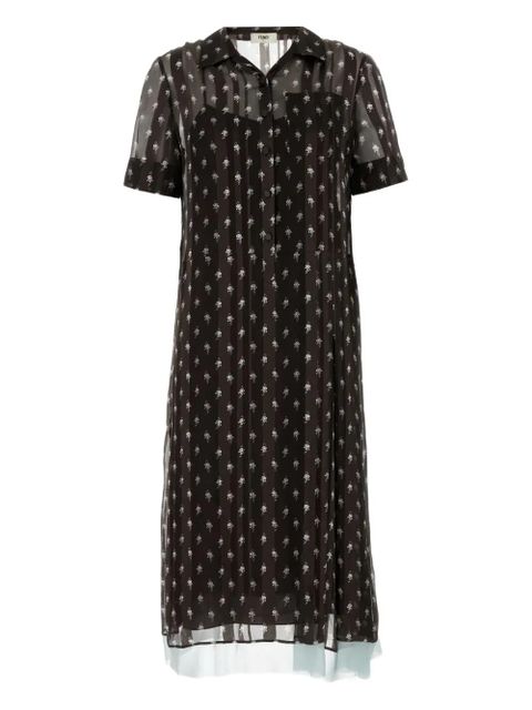 FENDI printed silk shirt dress - Black - zdjęcie produktu nr 1