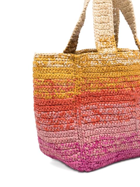 Manebi small Zuma crochet-knit ombré tote bag - Yellow