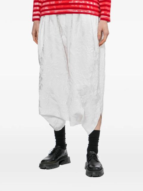 Comme Des Garçons floral-embroidered cropped trousers - White