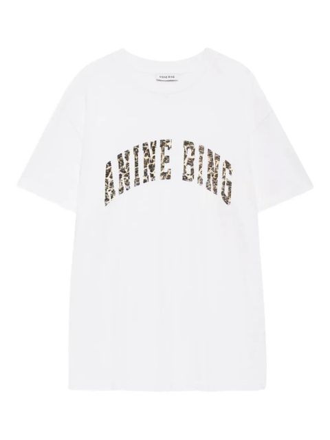 ANINE BING Walker leopard-print logo T-shirt - Neutrals - zdjęcie produktu nr 1