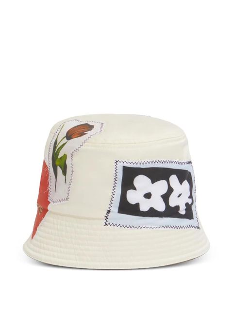 Marni appliqué-patch bucket hat - White - zdjęcie produktu nr 1