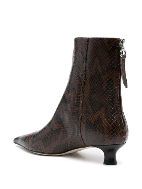 Aeyde 40mm snake-print boots - Brown