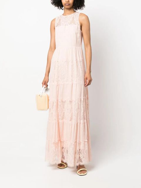 TWINSET lace panelled long cotton dress - Pink - zdjęcie produktu nr 2