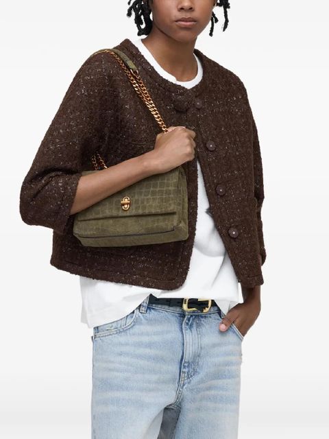 Marc Jacobs The Slim croc suede dual-chain shoulder bag - Green