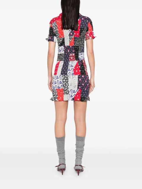 Miu Miu patchwork mini dress - Blue