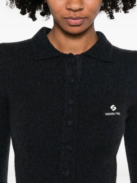 SHUSHU/TONG logo-detail cardigan - Blue