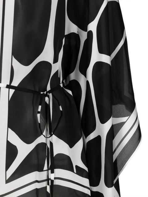 Valentino Garavani two-tone silk cover-up - Black