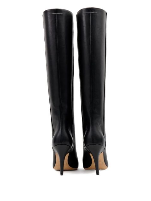 MM6 Maison Margiela leather knee-high boots - Black