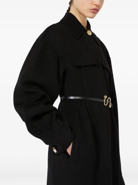 Sportmax belted classic-collar coat - Black