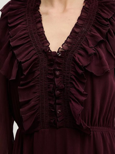 Morgan sukienka kolor bordowy mini rozkloszowana RCATHY