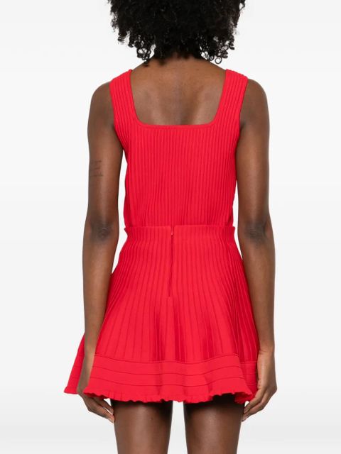 Maje pleated knitted mini skirt - Red