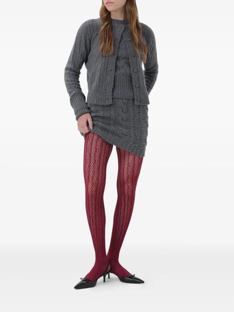 Blumarine cable-stitch crew-neck sweater - Grey