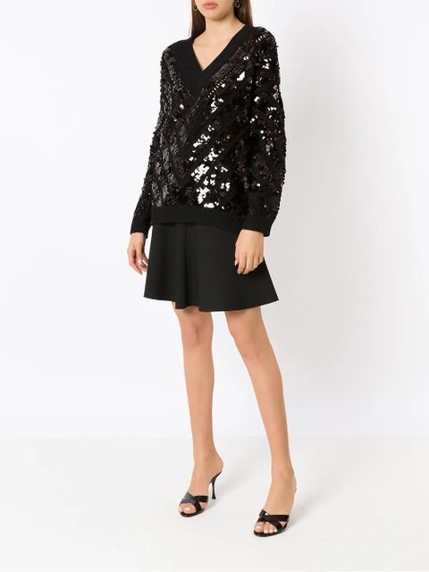 Valentino Garavani sequin-embellished V-neck jumper - Black - zdjęcie produktu nr 2